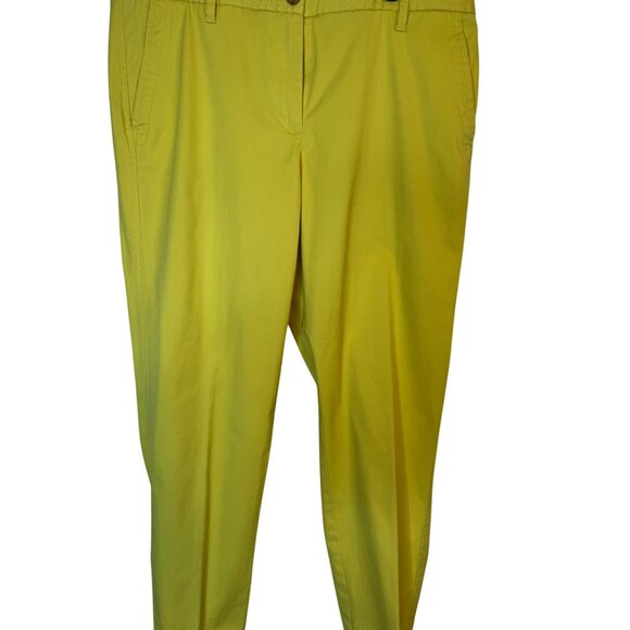 2/$30 Talbots 8 Yellow Chartreuse Relaxed Chino Pants - Picture 5 of 16